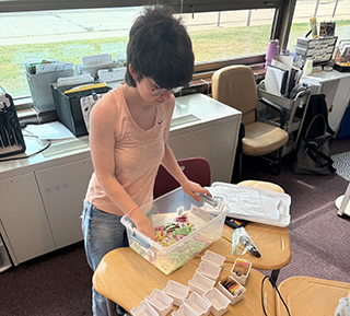 Student practicing job skills